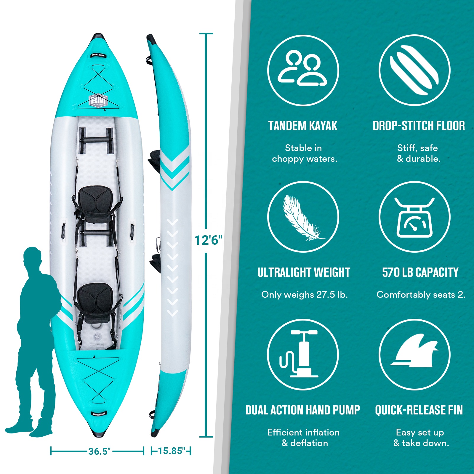 Cheap 2 Person Drop Stitch Fol - đánh giá và giá Fishing Kayak Inflatable